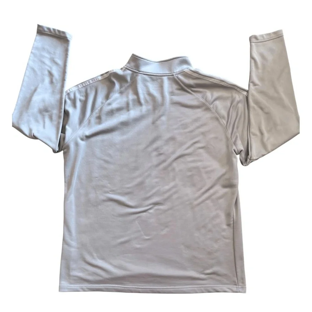 Adidas French Terry Golf‎ Mens Gray White 1/4 Zip Pullover Performance Athletic